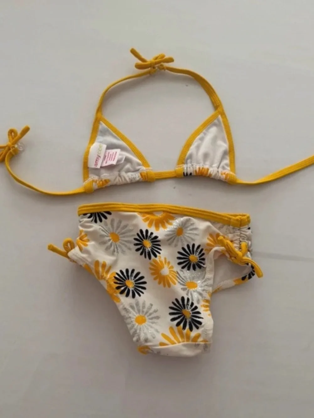 Amy Coe Baby Girls Sunflower 🌻 2PC Bikini Swimsuit in White, 18 Months